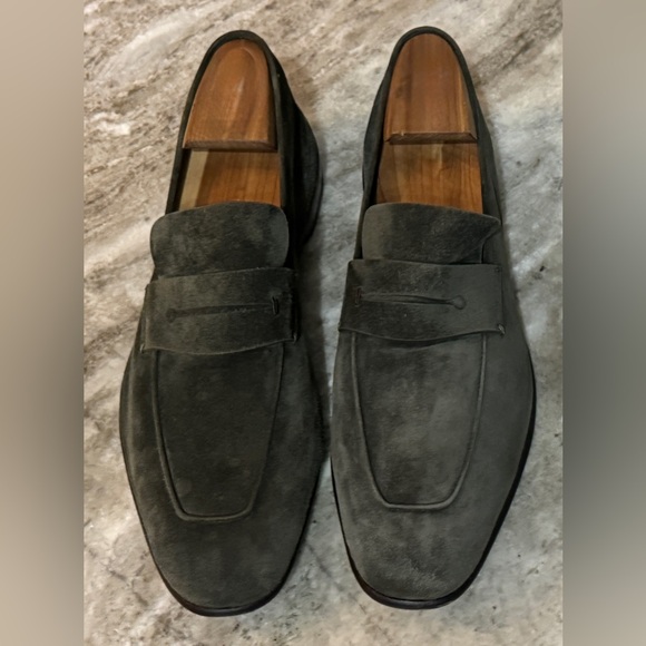 Ermenegildo Zegna L'Asola Flex Loafer Slipper Shoe 9.5 / US 10.5 Moc Suede Green